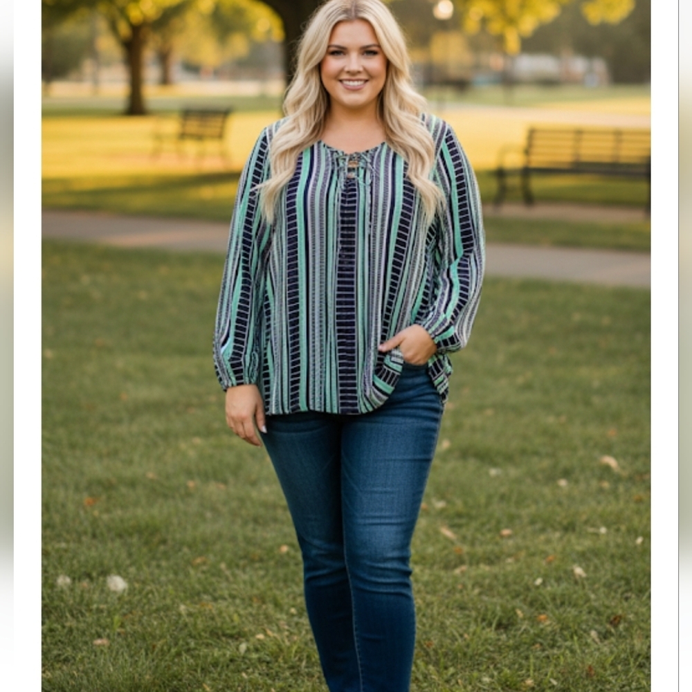 LANE BRYANT 26/28 100% Cotton Top SHIRT Blouse